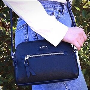 Lodis Leather Black Crossbody Shoulder Bag